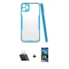 MARSİLYAN™- iPhone 11 Pro Max Kılıf Atlas Asil Serisi - Siyah 34D Izgaralı Cam + Kamera Lens Koruma Cam - SF