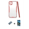 MARSİLYAN™- iPhone 11 Pro Max Kılıf Atlas Asil Serisi - Siyah 34D Izgaralı Cam + Shine Kamera Lens Koruma Cam - GI
