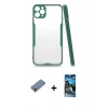 MARSİLYAN™- iPhone 11 Pro Max Kılıf Atlas Asil Serisi - Siyah 34D Izgaralı Cam + Shine Kamera Lens Koruma Cam - GI