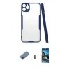 MARSİLYAN™- iPhone 11 Pro Max Kılıf Atlas Asil Serisi - Siyah 34D Izgaralı Cam + Shine Kamera Lens Koruma Cam - GI