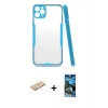 MARSİLYAN™- iPhone 11 Pro Max Kılıf Atlas Asil Serisi - Siyah 34D Izgaralı Cam + Renkli Kamera Lens Koruma Cam - YL