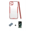 MARSİLYAN™- iPhone 11 Pro Max Kılıf Atlas Asil Serisi - Siyah 360 Mat Full Body Arka Koruyucu + Metal Kamera Lens Koruma Cam - GS