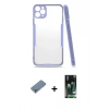 MARSİLYAN™- iPhone 11 Pro Max Kılıf Atlas Asil Serisi - Siyah 360 Mat Full Body Arka Koruyucu + Metal Kamera Lens Koruma Cam - GS