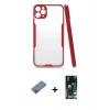 MARSİLYAN™- iPhone 11 Pro Max Kılıf Atlas Asil Serisi - Siyah 360 Mat Full Body Arka Koruyucu + Mavi Shine Kamera Lens Koruma Cam