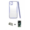 MARSİLYAN™- iPhone 11 Pro Max Kılıf Atlas Asil Serisi - Siyah 360 Mat Full Body Arka Koruyucu + Rainbow Kamera Lens Koruma Cam - YL