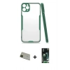 MARSİLYAN™- iPhone 11 Pro Max Kılıf Atlas Asil Serisi - Siyah 360 Mat Full Body Arka Koruyucu + Rainbow Kamera Lens Koruma Cam - YL