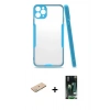 MARSİLYAN™- iPhone 11 Pro Max Kılıf Atlas Asil Serisi - Siyah 360 Mat Full Body Arka Koruyucu + Renkli Kamera Lens Koruma Cam - YL