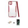 MARSİLYAN™- iPhone 11 Pro Max Kılıf Atlas Asil Serisi - Siyah 360 Mat Full Body Arka Koruyucu + Renkli Kamera Lens Koruma Cam - YL