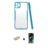 MARSİLYAN™- iPhone 11 Pro Max Kılıf Atlas Asil Serisi - Siyah 360 Mat Full Body Arka Koruyucu + Renkli Kamera Lens Koruma Cam - TU