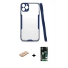 MARSİLYAN™- iPhone 11 Pro Max Kılıf Atlas Asil Serisi - Siyah 360 Mat Full Body Arka Koruyucu + Renkli Kamera Lens Koruma Cam - TU