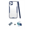 MARSİLYAN™- iPhone 11 Pro Max Kılıf Atlas Asil Serisi - Siyah 3D Antistatik Cam Ekran Koruyucu + Metal Kamera Lens Koruma Cam - MI
