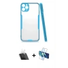 MARSİLYAN™- iPhone 11 Pro Max Kılıf Atlas Asil Serisi - Siyah 3D Antistatik Cam Ekran Koruyucu + Kamera Lens Koruma Cam - SF