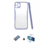 MARSİLYAN™- iPhone 11 Pro Max Kılıf Atlas Asil Serisi - Siyah 3D Antistatik Cam Ekran Koruyucu + Shine Kamera Lens Koruma Cam - GS