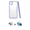 MARSİLYAN™- iPhone 11 Pro Max Kılıf Atlas Asil Serisi - Siyah 3D Antistatik Cam Ekran Koruyucu + Pers Alüminyum Kamera Lens - SH