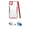 MARSİLYAN™- iPhone 11 Pro Max Kılıf Atlas Asil Serisi - Siyah 3D Antistatik Cam Ekran Koruyucu + Pers Alüminyum Kamera Lens - YL