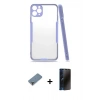 MARSİLYAN™- iPhone 11 Pro Max Kılıf Atlas Asil Serisi - Siyah 3D Antistatik Hayalet Cam Ekran Koruyucu + Metal Kamera Lens Koruma Cam - AKYL