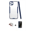 MARSİLYAN™- iPhone 11 Pro Max Kılıf Atlas Asil Serisi - Siyah 3D Antistatik Hayalet Cam Ekran Koruyucu + Pers Alüminyum Kamera Lens - KI