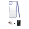 MARSİLYAN™- iPhone 11 Pro Max Kılıf Atlas Asil Serisi - Siyah 3D Antistatik Hayalet Cam Ekran Koruyucu + Pers Alüminyum Kamera Lens - KI