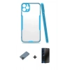 MARSİLYAN™- iPhone 11 Pro Max Kılıf Atlas Asil Serisi - Siyah 3D Antistatik Hayalet Cam Ekran Koruyucu + Metal Kamera Lens Koruma Cam - SH
