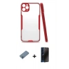 MARSİLYAN™- iPhone 11 Pro Max Kılıf Atlas Asil Serisi - Siyah 3D Antistatik Hayalet Cam Ekran Koruyucu + Shine Kamera Lens Koruma Cam - MI