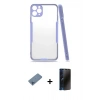 MARSİLYAN™- iPhone 11 Pro Max Kılıf Atlas Asil Serisi - Siyah 3D Antistatik Hayalet Cam Ekran Koruyucu + Shine Kamera Lens Koruma Cam - MI