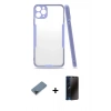 MARSİLYAN™- iPhone 11 Pro Max Kılıf Atlas Asil Serisi - Siyah 3D Antistatik Hayalet Cam Ekran Koruyucu + Metal Kamera Lens Koruma Cam - SH
