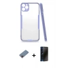 MARSİLYAN™- iPhone 11 Pro Max Kılıf Atlas Asil Serisi - Siyah 3D Antistatik Hayalet Cam Ekran Koruyucu + Shine Kamera Lens Koruma Cam - PE