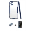 MARSİLYAN™- iPhone 11 Pro Max Kılıf Atlas Asil Serisi - Siyah 3D Antistatik Hayalet Cam Ekran Koruyucu + Shine Kamera Lens Koruma Cam - PE