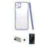MARSİLYAN™- iPhone 11 Pro Max Kılıf Atlas Asil Serisi - Siyah 3D Antistatik Hayalet Cam Ekran Koruyucu + Rainbow Kamera Lens Koruma Cam - YL