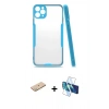 MARSİLYAN™- iPhone 11 Pro Max Kılıf Atlas Asil Serisi - Siyah 3D Antistatik Seramik Nano Ekran Koruyucu + Renkli Kamera Lens Koruma Cam - SI