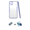 MARSİLYAN™- iPhone 11 Pro Max Kılıf Atlas Asil Serisi - Siyah 3D Antistatik Seramik Nano Ekran Koruyucu + Metal Kamera Lens Koruma Cam - GD