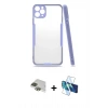 MARSİLYAN™- iPhone 11 Pro Max Kılıf Atlas Asil Serisi - Siyah 3D Antistatik Seramik Nano Ekran Koruyucu + Pers Alüminyum Kamera Lens - YL