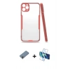 MARSİLYAN™- iPhone 11 Pro Max Kılıf Atlas Asil Serisi - Siyah 3D Antistatik Seramik Nano Ekran Koruyucu + Shine Kamera Lens Koruma Cam - GI