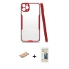 MARSİLYAN™- iPhone 11 Pro Max Kılıf Atlas Asil Serisi - Siyah 6D Mat Seramik Hayalet Nano Ekran Koruyucu + Renkli Kamera Lens Koruma Cam - PE