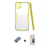 MARSİLYAN™- iPhone 11 Pro Max Kılıf Atlas Asil Serisi - Siyah 6D Mat Seramik Hayalet Nano Ekran Koruyucu + Metal Kamera Lens Koruma Cam - SH