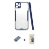 MARSİLYAN™- iPhone 11 Pro Max Kılıf Atlas Asil Serisi - Siyah 6D Mat Seramik Hayalet Nano Ekran Koruyucu + Metal Kamera Lens Koruma Cam - GD