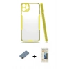 MARSİLYAN™- iPhone 11 Pro Max Kılıf Atlas Asil Serisi - Siyah 6D Mat Seramik Hayalet Nano Ekran Koruyucu + Metal Kamera Lens Koruma Cam - GD