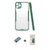 MARSİLYAN™- iPhone 11 Pro Max Kılıf Atlas Asil Serisi - Siyah 6D Mat Seramik Hayalet Nano Ekran Koruyucu + Metal Kamera Lens Koruma Cam - SH