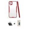 MARSİLYAN™- iPhone 11 Pro Max Kılıf Atlas Asil Serisi - Siyah 6D Mat Seramik Hayalet Nano Ekran Koruyucu + Kamera Lens Koruma Cam - SF