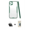 MARSİLYAN™- iPhone 11 Pro Max Kılıf Atlas Asil Serisi - Siyah 6D Mat Seramik Hayalet Nano Ekran Koruyucu + Kamera Lens Koruma Cam - SF