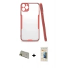 MARSİLYAN™- iPhone 11 Pro Max Kılıf Atlas Asil Serisi - Siyah 6D Mat Seramik Hayalet Nano Ekran Koruyucu + Rainbow Kamera Lens Koruma Cam - GD