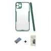 MARSİLYAN™- iPhone 11 Pro Max Kılıf Atlas Asil Serisi - Siyah 6D Mat Seramik Hayalet Nano Ekran Koruyucu + Metal Kamera Lens Koruma Cam - AKYL