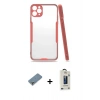 MARSİLYAN™- iPhone 11 Pro Max Kılıf Atlas Asil Serisi - Siyah Bilvis Hayalet Cam Ekran Koruyucu + Metal Kamera Lens Koruma Cam - GS