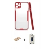 MARSİLYAN™- iPhone 11 Pro Max Kılıf Atlas Asil Serisi - Siyah Bilvis Hayalet Cam Ekran Koruyucu + Renkli Kamera Lens Koruma Cam - TU