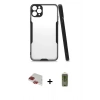 MARSİLYAN™- iPhone 11 Pro Max Kılıf Atlas Asil Serisi - Siyah Joko Magic 5D Hayalet Cam + Pers Alüminyum Kamera Lens - KI