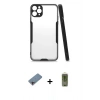 MARSİLYAN™- iPhone 11 Pro Max Kılıf Atlas Asil Serisi - Siyah Joko Magic 5D Hayalet Cam + Shine Kamera Lens Koruma Cam - PE
