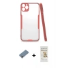 MARSİLYAN™- iPhone 11 Pro Max Kılıf Atlas Asil Serisi - Siyah Mat Seramik Nano Ekran Koruyucu + Metal Kamera Lens Koruma Cam - AKYL