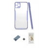 MARSİLYAN™- iPhone 11 Pro Max Kılıf Atlas Asil Serisi - Siyah Mat Seramik Nano Ekran Koruyucu + Metal Kamera Lens Koruma Cam - MI