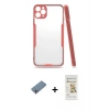 MARSİLYAN™- iPhone 11 Pro Max Kılıf Atlas Asil Serisi - Siyah Mat Seramik Nano Ekran Koruyucu + Sierra Blue Shine Kamera Lens Koruma Cam