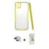 MARSİLYAN™- iPhone 11 Pro Max Kılıf Atlas Asil Serisi - Siyah Mat Seramik Nano Ekran Koruyucu + Pers Alüminyum Kamera Lens - SH